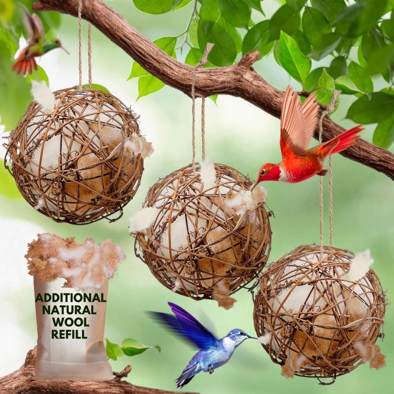 slivche Hummingbird Nesters - Bird Nesting Material Holder for Wild Birds - Humming Bird House Materials Gifts for Bird Watching Nature Lovers - Refillable Outdoor Bird Nesting Station to Build a Nest - Image 1